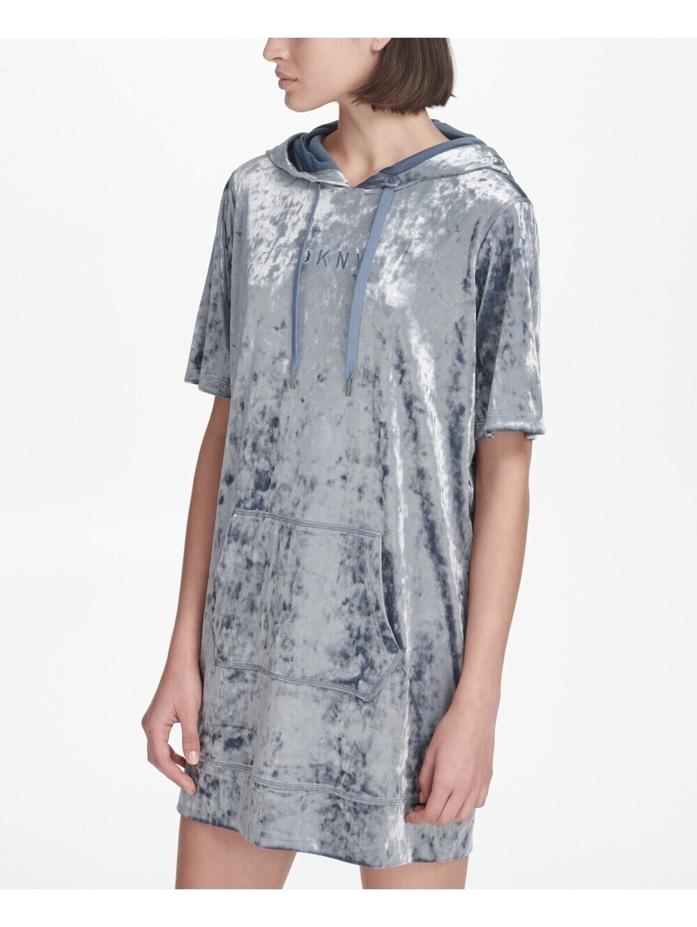 DKNY Womens Sport Crushed Velvet Hoodie Dress Size S